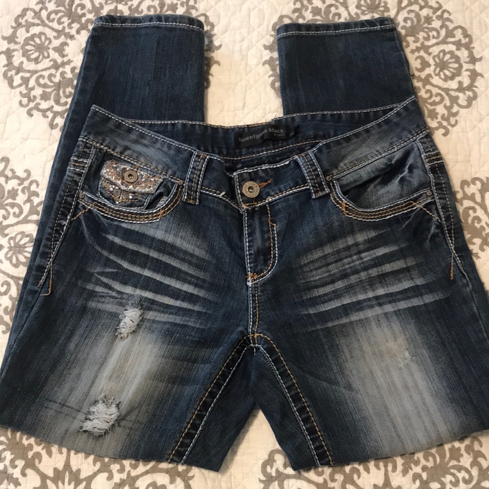 Twentyone Black Distressed Jeans